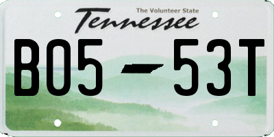 TN license plate B0553T