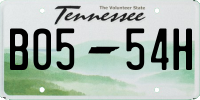 TN license plate B0554H