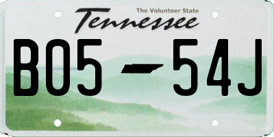 TN license plate B0554J