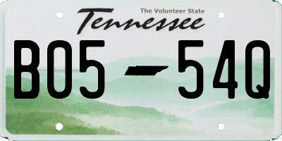 TN license plate B0554Q