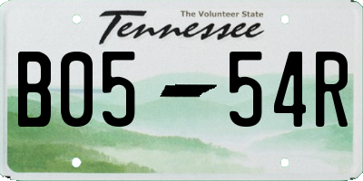 TN license plate B0554R