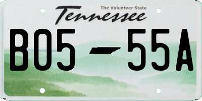 TN license plate B0555A