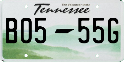 TN license plate B0555G