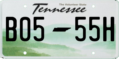 TN license plate B0555H