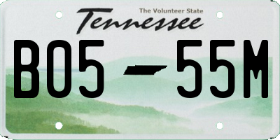 TN license plate B0555M