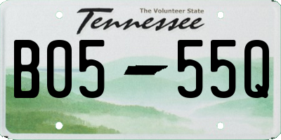 TN license plate B0555Q
