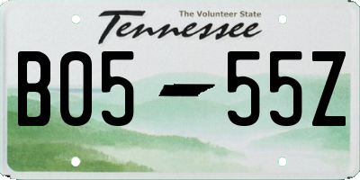 TN license plate B0555Z