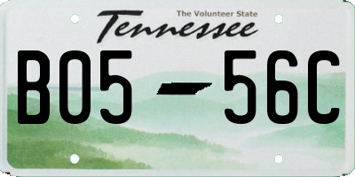 TN license plate B0556C