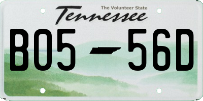 TN license plate B0556D