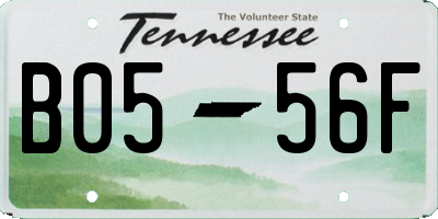 TN license plate B0556F