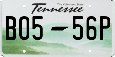 TN license plate B0556P