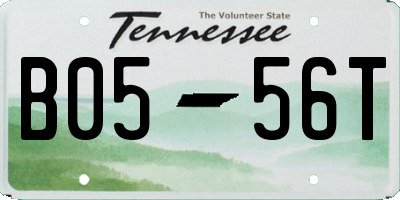 TN license plate B0556T