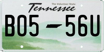 TN license plate B0556U