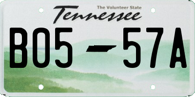 TN license plate B0557A