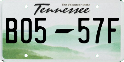 TN license plate B0557F