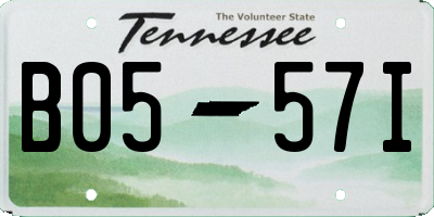 TN license plate B0557I