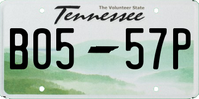 TN license plate B0557P
