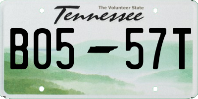 TN license plate B0557T