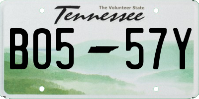 TN license plate B0557Y
