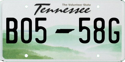 TN license plate B0558G