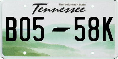 TN license plate B0558K