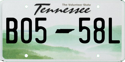 TN license plate B0558L