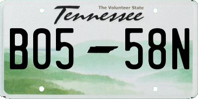 TN license plate B0558N