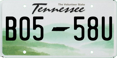TN license plate B0558U