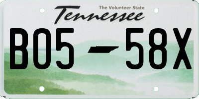 TN license plate B0558X