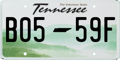 TN license plate B0559F