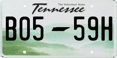 TN license plate B0559H