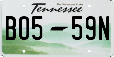 TN license plate B0559N