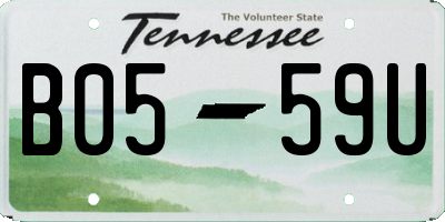 TN license plate B0559U