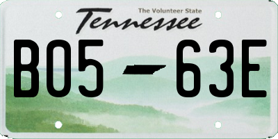 TN license plate B0563E