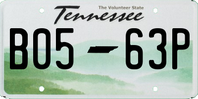 TN license plate B0563P