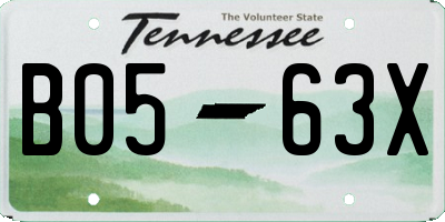 TN license plate B0563X