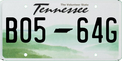 TN license plate B0564G