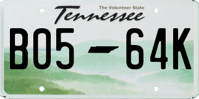 TN license plate B0564K