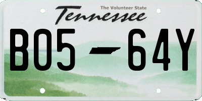 TN license plate B0564Y