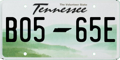 TN license plate B0565E