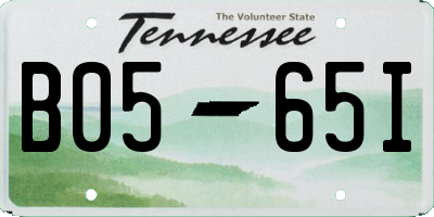 TN license plate B0565I