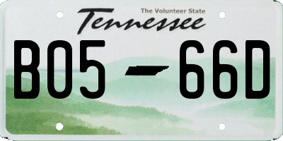 TN license plate B0566D