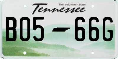 TN license plate B0566G
