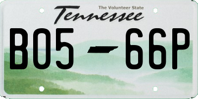 TN license plate B0566P