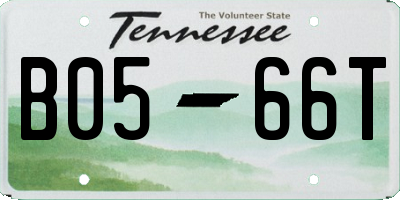 TN license plate B0566T