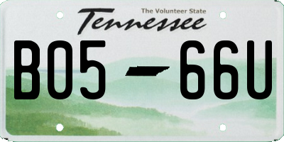 TN license plate B0566U