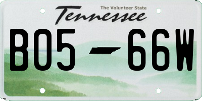 TN license plate B0566W