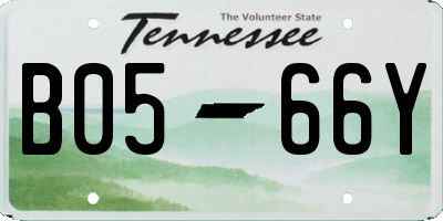 TN license plate B0566Y