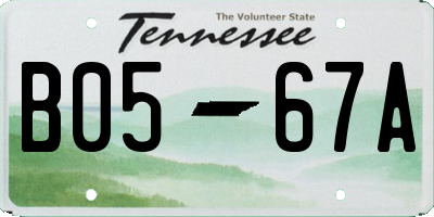 TN license plate B0567A