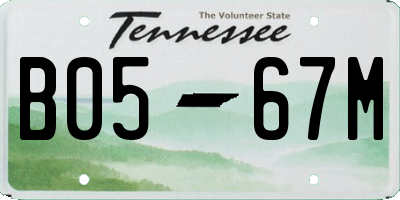 TN license plate B0567M